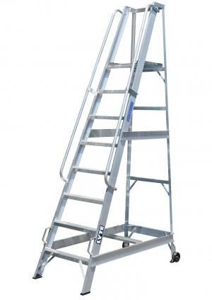 Lyte Industrial WS8 Warehouse Ladder - Side Rails - 8 Treads / Steps